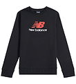 New Balance Sweatshirt - Stacked Logo - Caviar