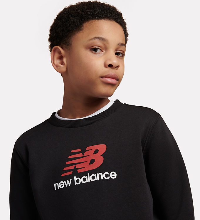 New Balance Sweatshirt - Stacked Logo - Caviar