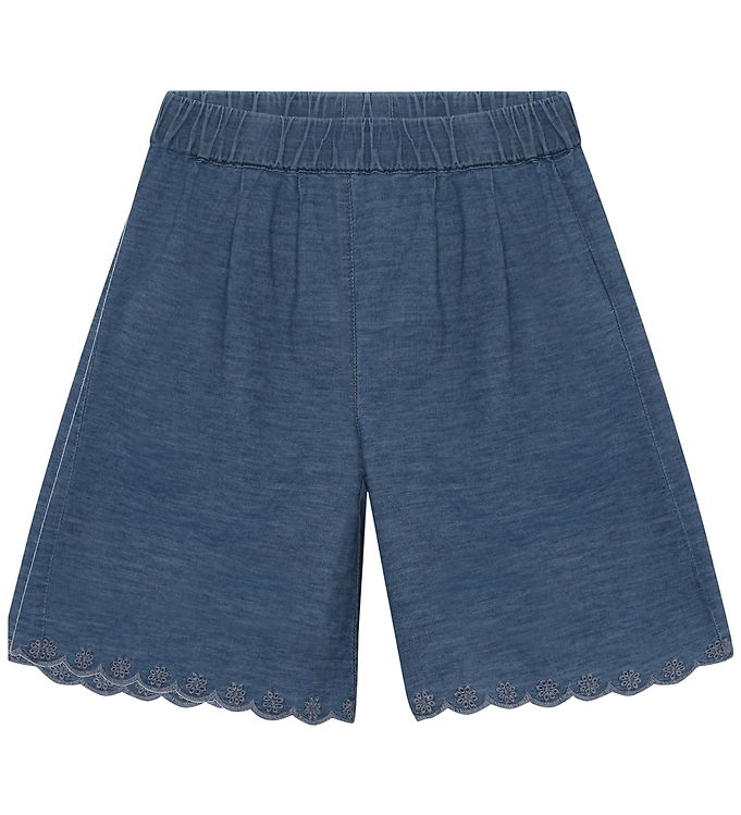 Minymo Shorts - Hulmønster - Bermuda - Faded Denim