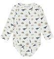Minymo Bodysuit l/s - AOP - White Pepper