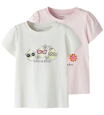 Name It T-shirt - 2-pak - NmfVibeke - Cradle Pink/Cloud Dancer