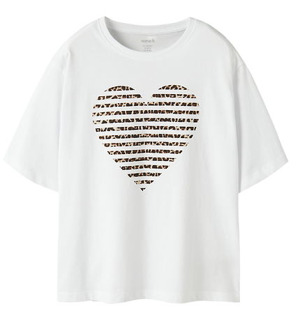 Name It T-shirt - 2-pak - NkfFahiraz - Bright White/Zebra Heart/