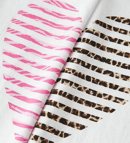 Name It T-shirt - 2-pak - NkfFahiraz - Bright White/Zebra Heart/