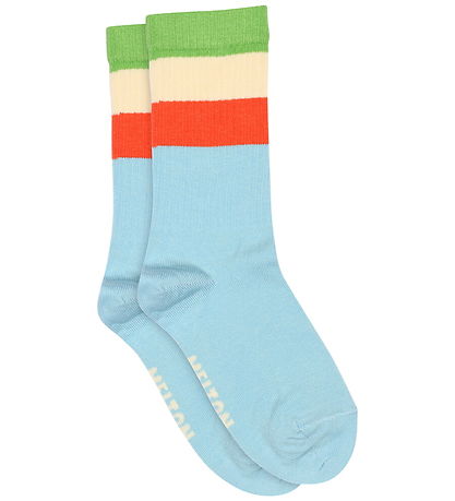 Melton Strømper - Wide Stripes - Kiwi