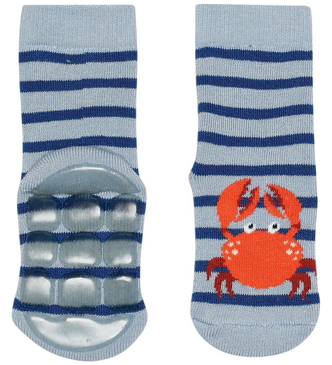 Melton Strømper - Anti-Slip - Crabbie - Faded Denim