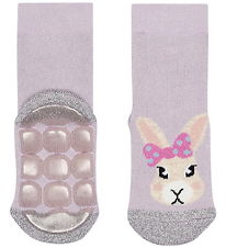 Melton Socks - Anti-Slip - Rabbit - Cloud Lilac