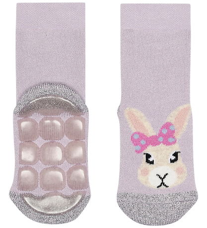 Melton Socks - Anti-Slip - Rabbit - Cloud Lilac