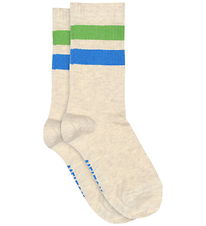 Melton Socks - Sporty Stripe - Light Beige Melange
