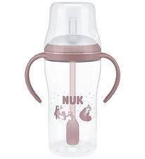 Nuk Drikkedunk m. Sugerør - 260 ml - Bear - Pink
