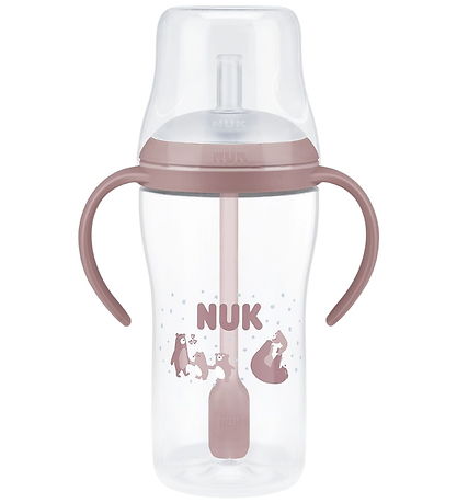 Nuk Drikkedunk m. Sugerør - 260 ml - Bear - Pink
