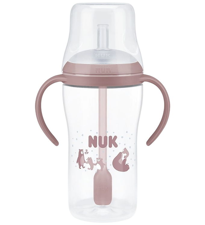 Nuk Drikkedunk m. Sugerør - 260 ml - Bear - Pink