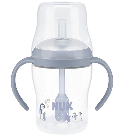 Nuk Drikkedunk m. Sugerør - 150 ml - Penguin - Blå