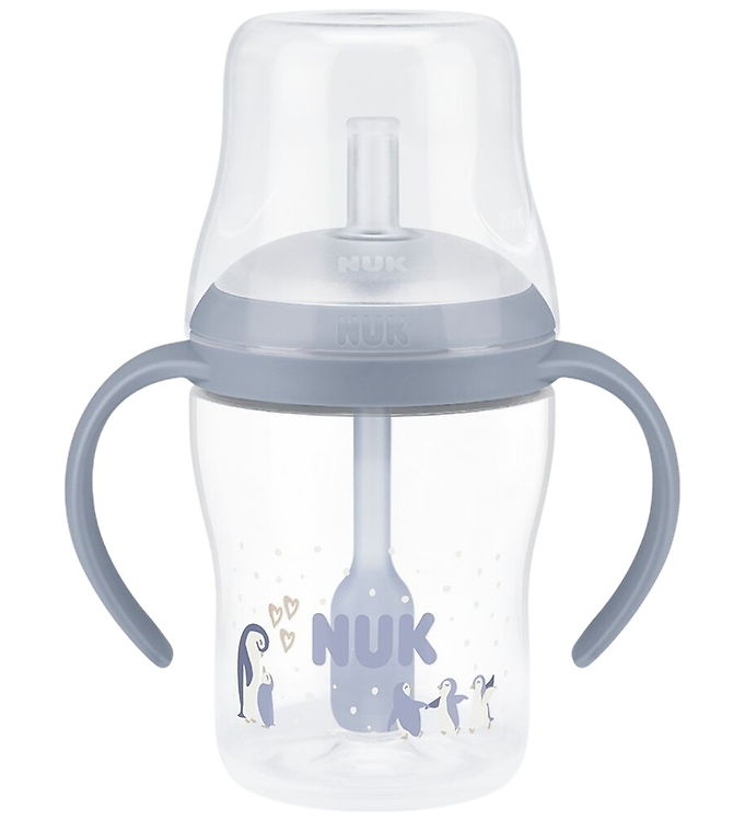 Nuk Drikkedunk m. Sugerør - 150 ml - Penguin - Blå