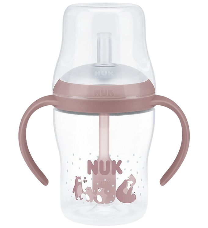 Nuk Drikkedunk m. Sugerør - 150 ml - Bear - Pink