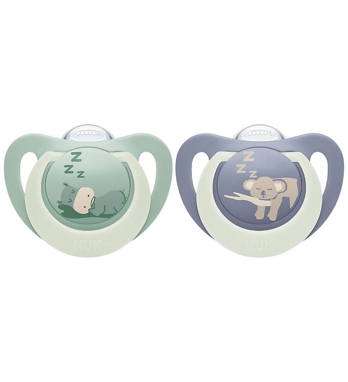 Nuk Natsutter - 2-pak - First Choice Night - Hippo/Koala - Grøn/