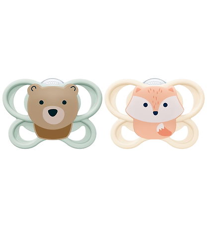 Nuk Sutter - 2-pak - Perfect Match Air - Fox/Bear - Grøn/Soft Or