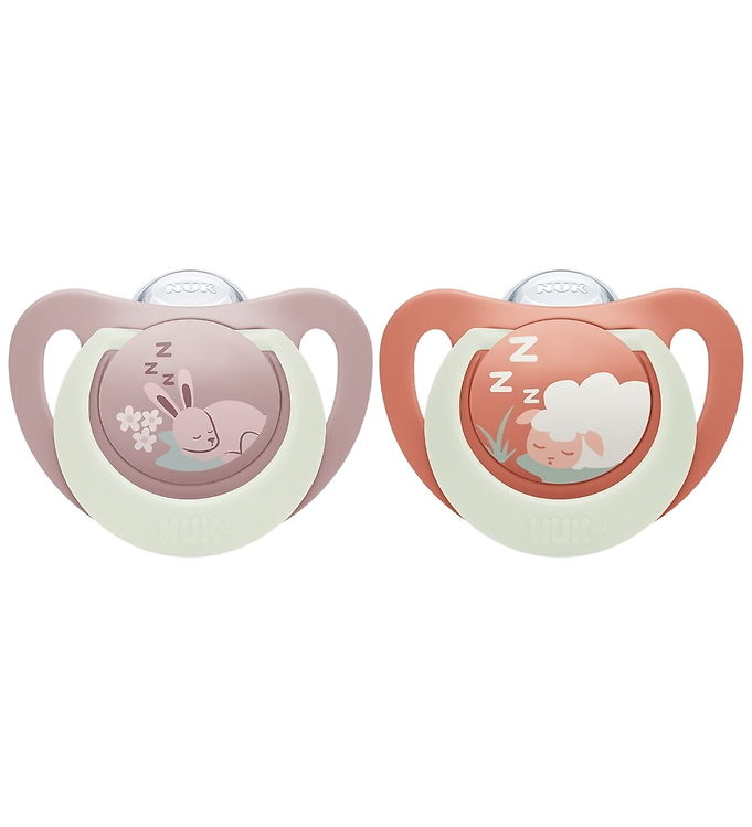Nuk Natsutter - 2-pak - First Choice Night - Bunny/Sheep - Rose/
