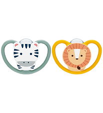 Nuk Sutter - 2-pak - Perfect Match Air - Zebra/Lion - Grøn/Orang