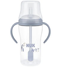 Nuk Drikkedunk m. Sugerør - 260 ml - Penguin - Blå