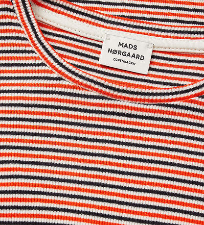 Mads Nørgaard Bluse - Rib - Talino - Fiery Red/Vanilla Ice