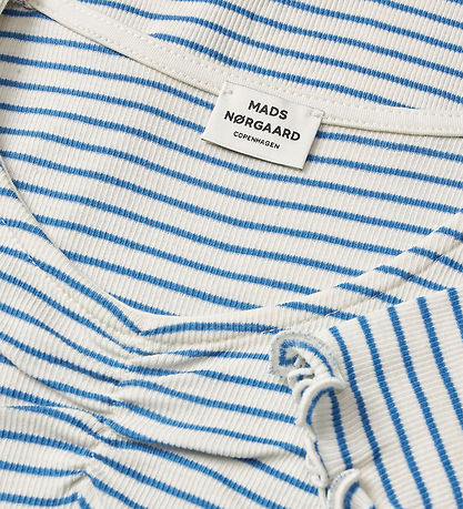 Mads Nørgaard T-shirt - Rib - Stripe Tiki - Vanilla Ice/Bright C