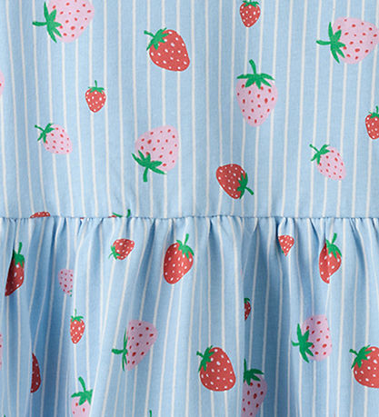 Name It Kjole - Noos - NmfVigga - Chambray Blue/Striped Strawber