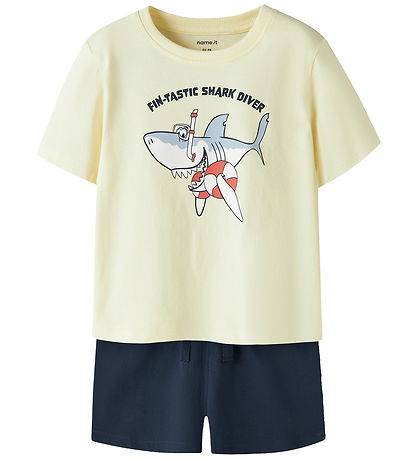 Name It Shortssæt - NmmVigor - Pear Sorbet/Shark Diver