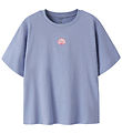Name it T-shirt - NkfVictoria - Purple Impression/Shell Embroide