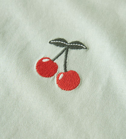 Name it T-shirt - NkfVictoria - Pale Aqua/Cherry Embroider