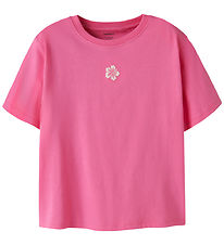 Name it T-shirt - NkfVictoria - Strawberry Moon/Hibiscus Embroid