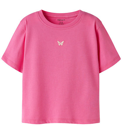 Name It T-shirt - NmfVictoria - Strawberry Moon/Butterfly Embroi