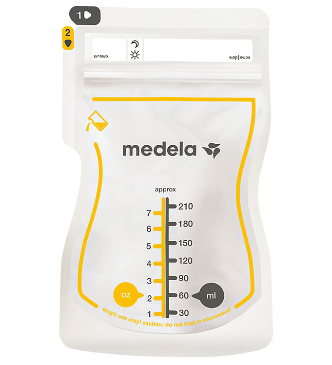 Medela - Easy Pour Opbevaringsposer Til Brystmælk - 25 Stk - 210 Ml