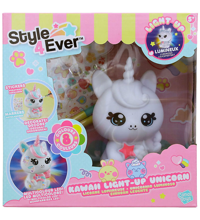 Style 4 Ever DIY Lampe - 13 cm - Kawaii - Light-Up Unicorn
