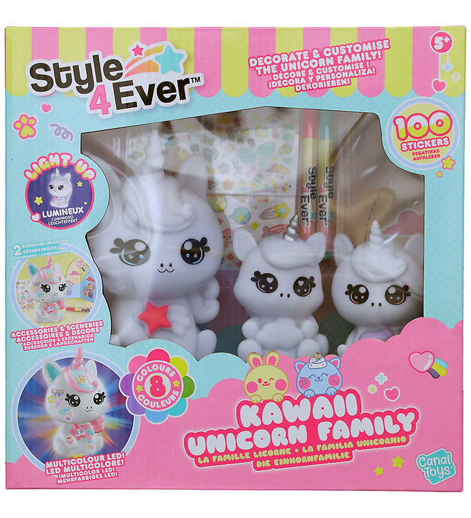 Style 4 Ever DIY Lampe - 13 cm - Kawaii - Unicorn Family