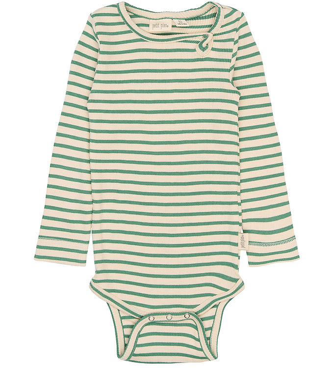 Petit Piao Body l/æ - Rib/Modal - PPSky - Frosty Spruce Striped