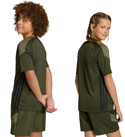 adidas Performance T-shirt - TIRO ES JSY Y - NGTCAR/OLISTR/BLACK