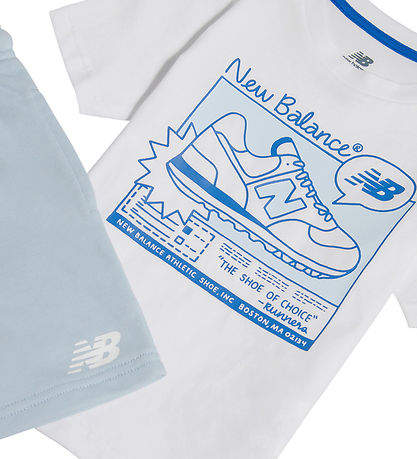 New Balance Shortssæt - Graphic - Bright White