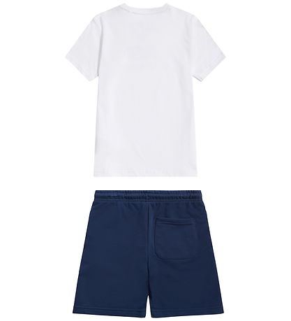 New Balance Shortssæt - Stacked Logo - Bright White