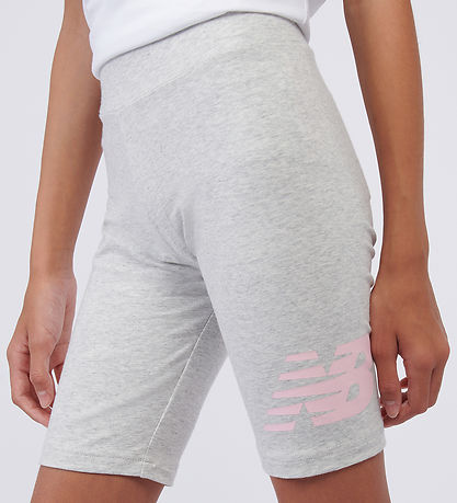 New Balance Cykelshorts - Stacked Logo - Ash Heather