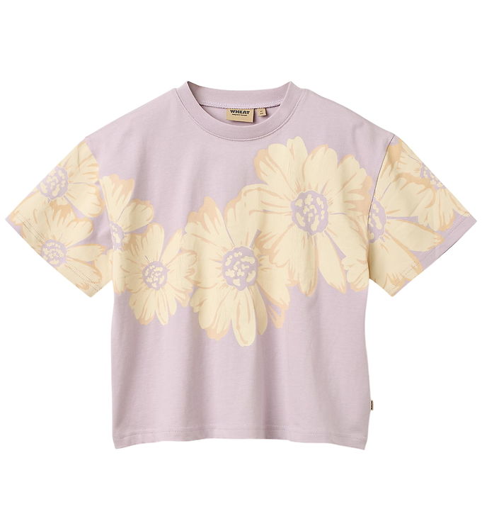 Wheat Petri T-shirt Lavender Med Blomsterprint - Str. 5y 110cm