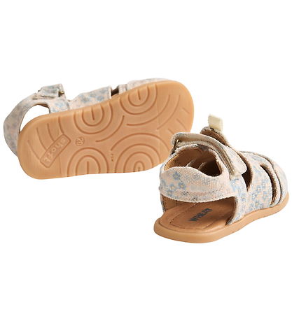 Wheat Sandaler - Nolan - Powder blue flowers