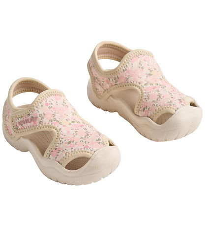 Wheat Sandals - Bani - Powder flowers Duck seashells