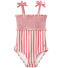 Wheat Badedragt - Selma - Red Stripe flowers