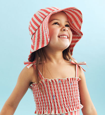 Wheat Badedragt - Selma - Red Stripe flowers