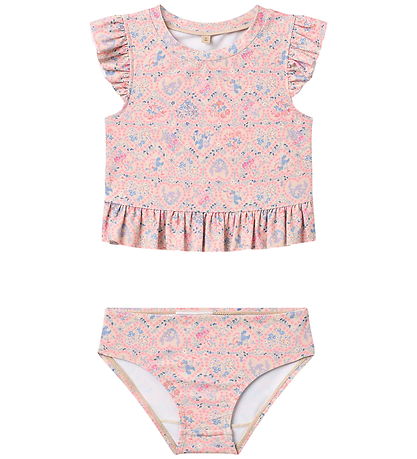 Wheat Bikini - Alma - Pink heart flowers