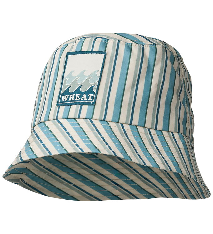 Wheat Bøllehat - Tilo - Aqua Stripe billede