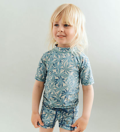 Wheat Bade T-shirt - Jackie - Blue Palm