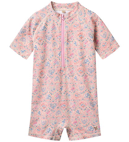 Wheat Bade Heldragt - m. Lynlås - Cas - Pink heart flowers