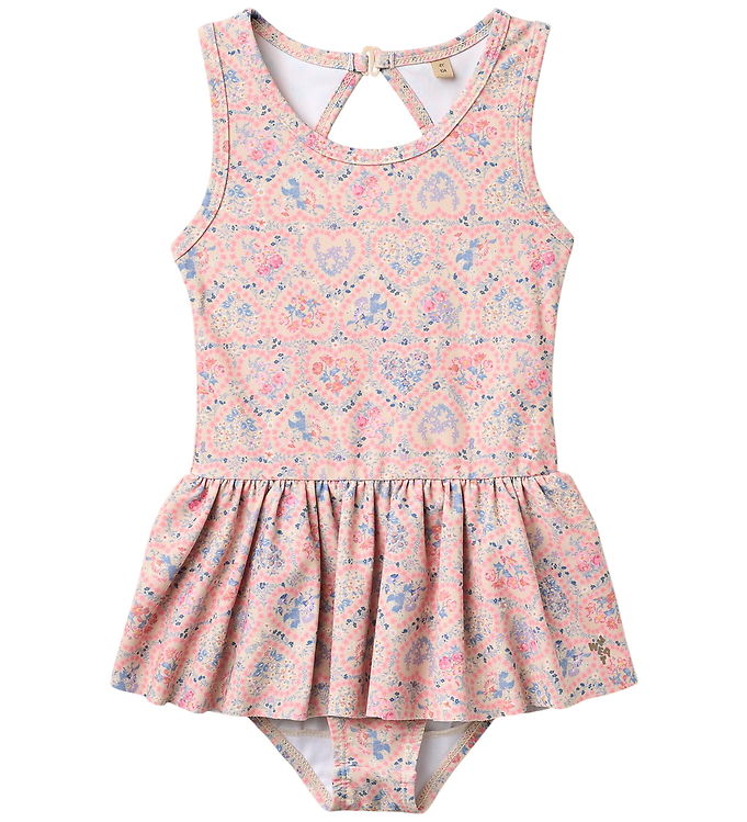 Wheat Badedragt - Erna - Pink heart flowers