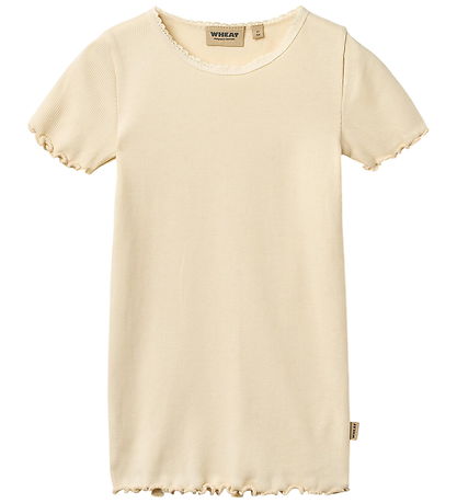Wheat T-shirt - Rib - Katie - Barely apricot